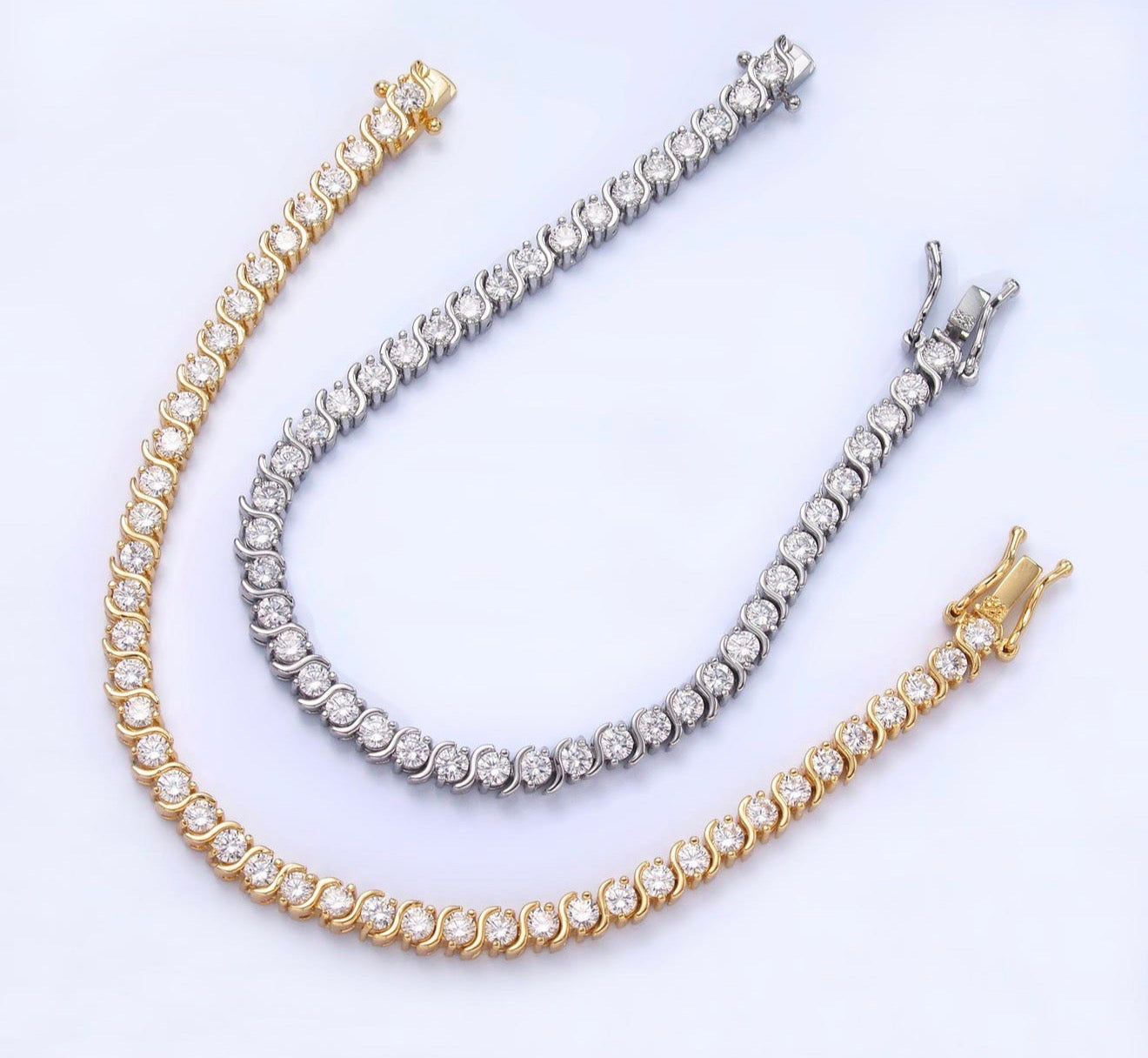 Swirl tennis bracelet