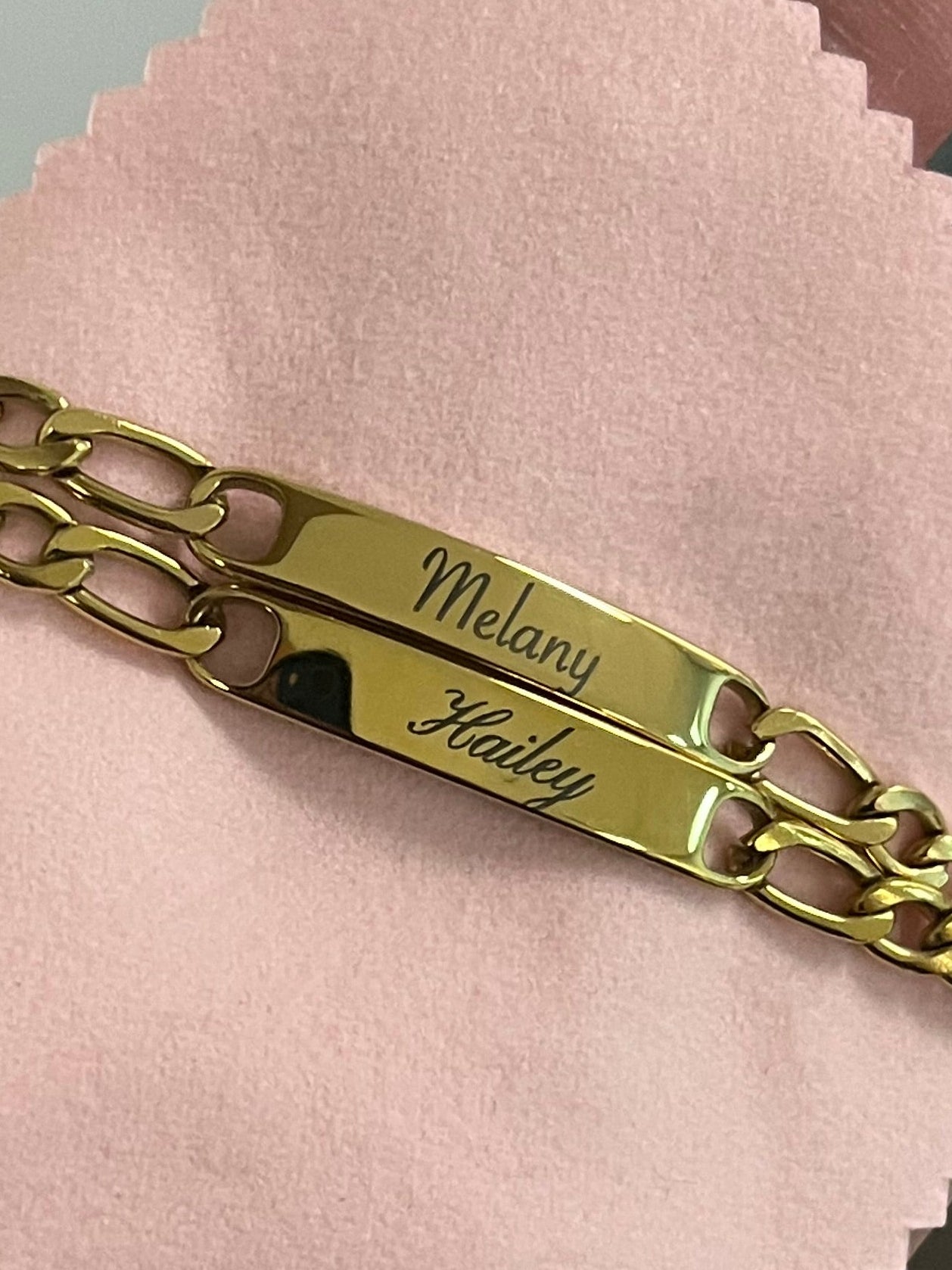 Engraved name bracelet