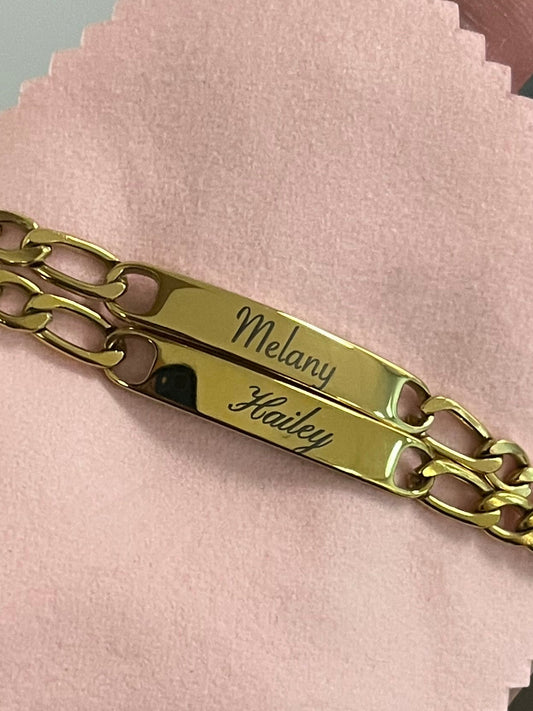 Engraved name bracelet