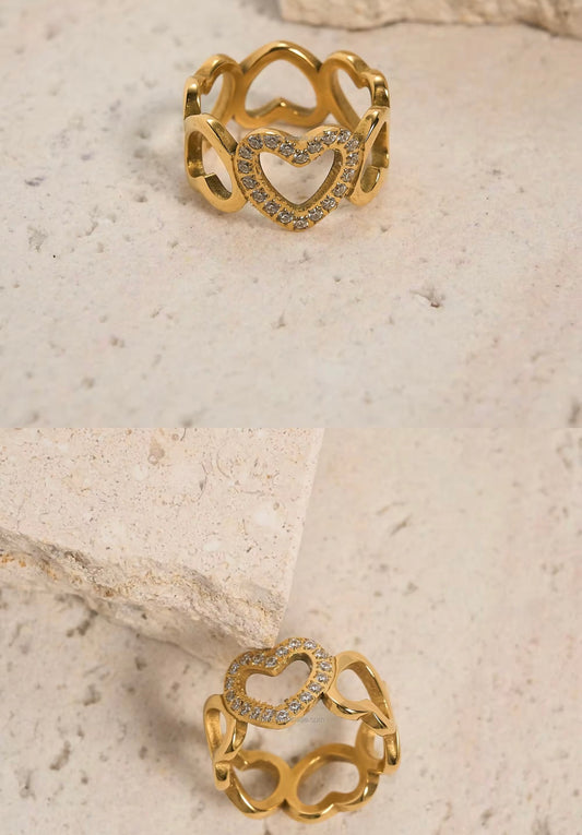 Open hearts Ring