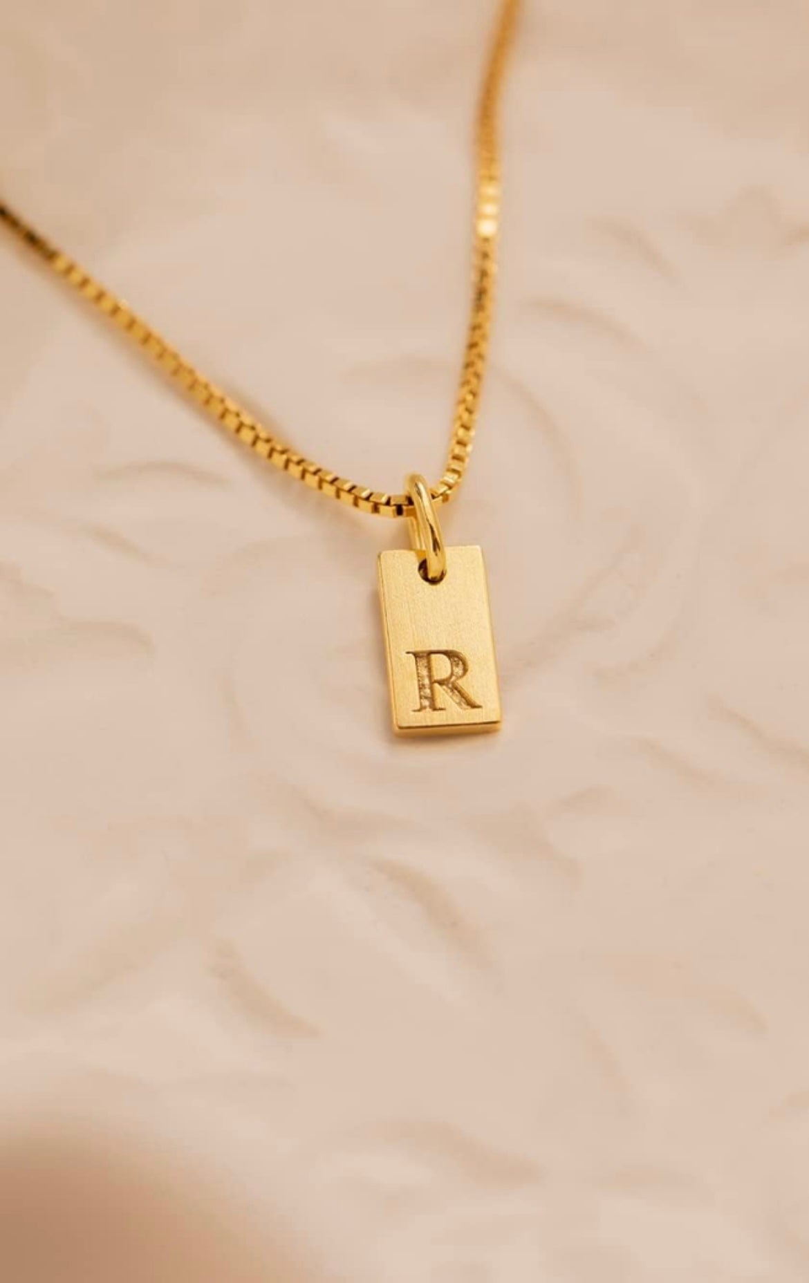 Initial tag necklace